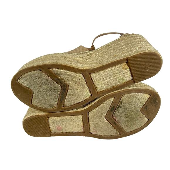 Marc Fisher LTD Annie Espadrille Perforated Leather Platform Wedges - Size 10 - Picture 3 of 10